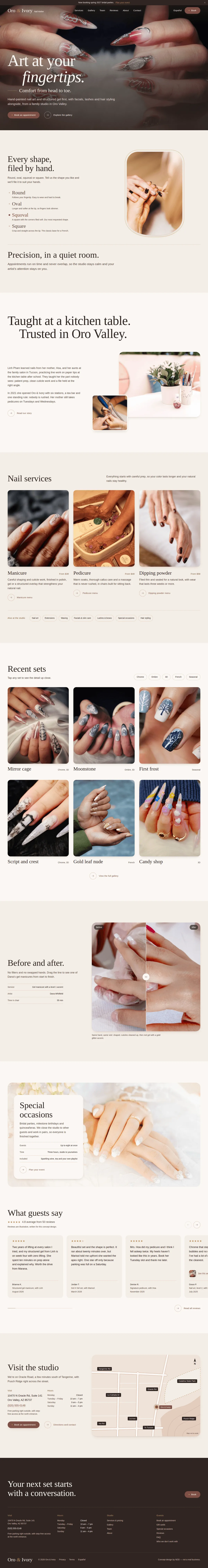 The Oro & Ivory home page